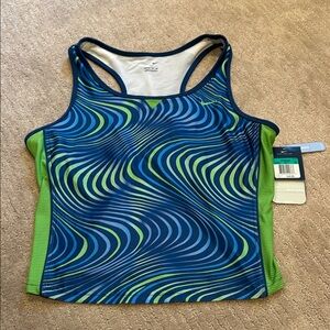 Nike Green and Blue Dri-FIT Tank Top